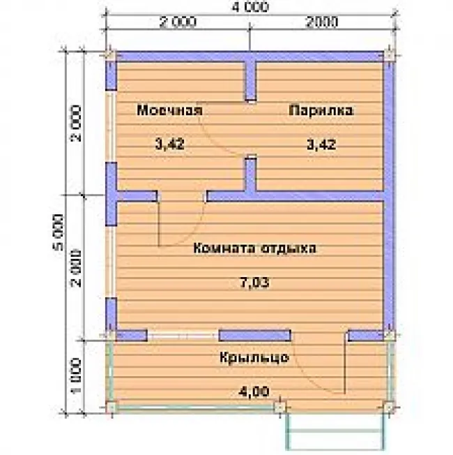 БАНЯ 5,0Х4,0 с верандой, фото 2