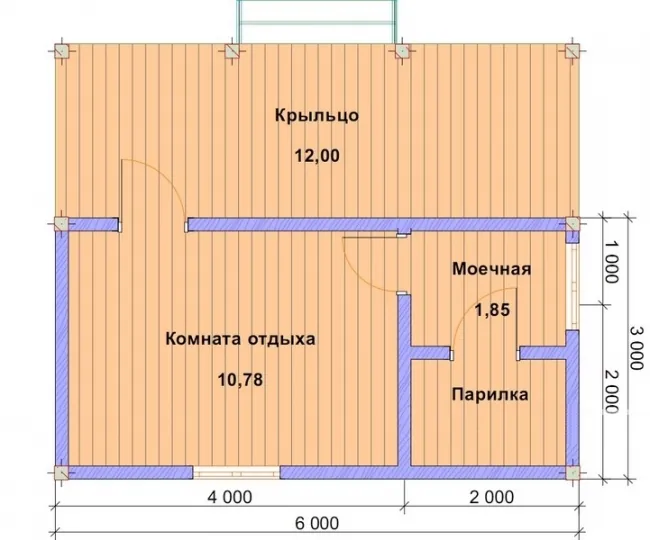 БАНЯ 5,0Х6,0 С КРЫЛЬЦОМ, фото 2