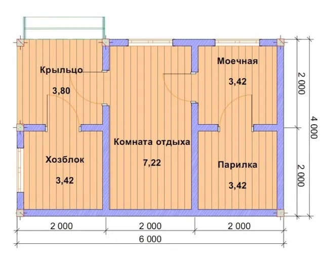 БАНЯ 6,0Х4,0 С хоз. блоком, фото 2