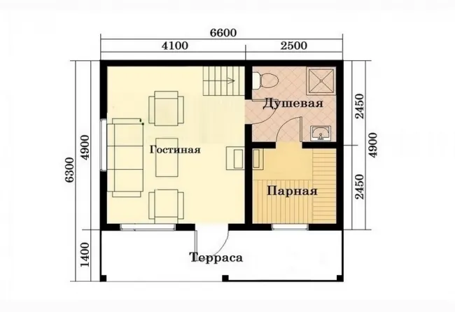 БАНЯ 6,0Х6,0 С МАНСАРДОЙ, фото 2