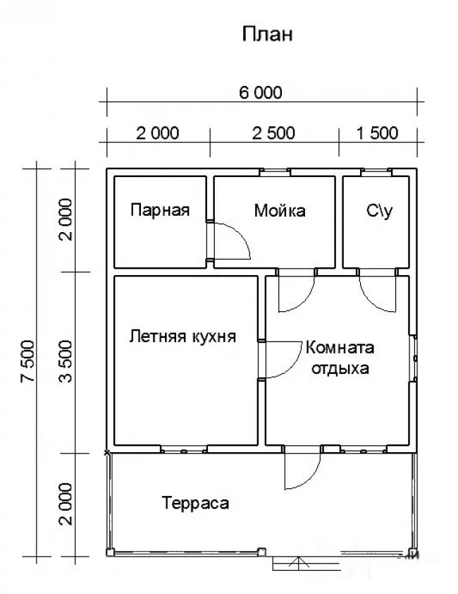 БАНЯ 6,0Х7,0 С ТАМБУРОМ, фото 2